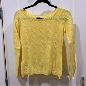 Lilly Pulitzer Yellow Cashmere Cable Sweater Sz S